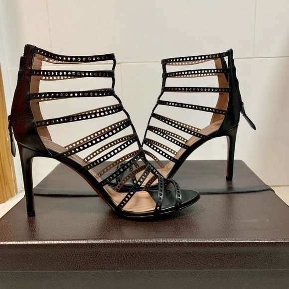 Alaia Perforated Leather Heel, 3.5IN Heels/US Size - Picture 1 of 5